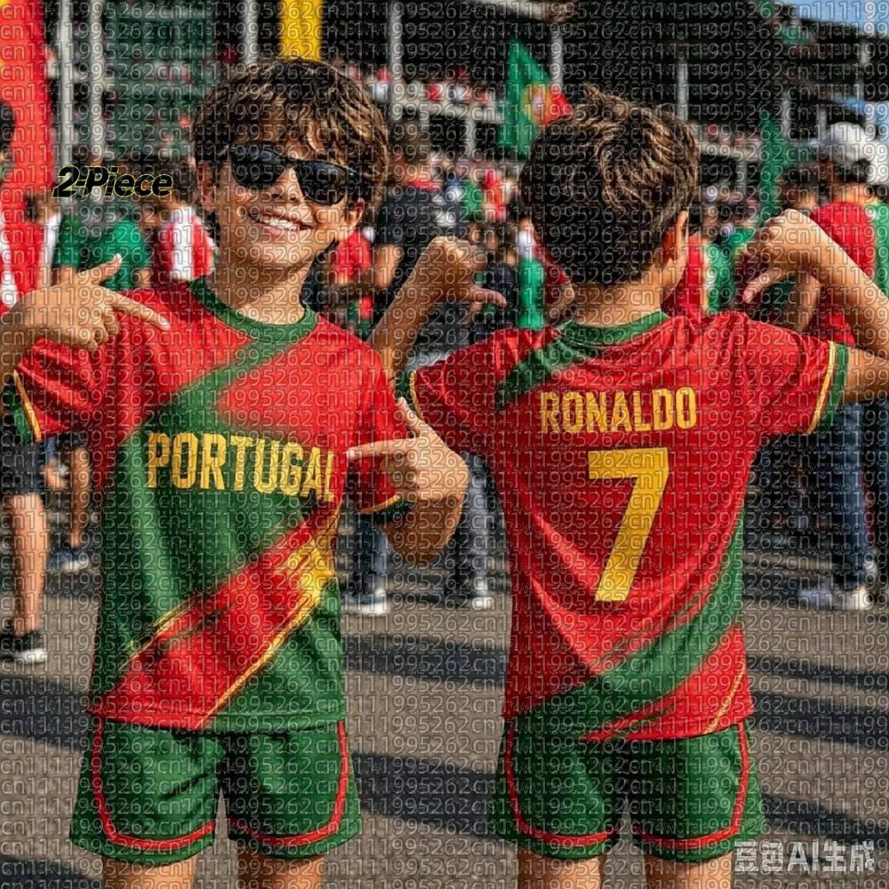2026 WoUnisexWomen's Portugal Fan Edition – Special Summer Parent-Child Matching Set: Ronaldo Soccer Jersey & Shorts