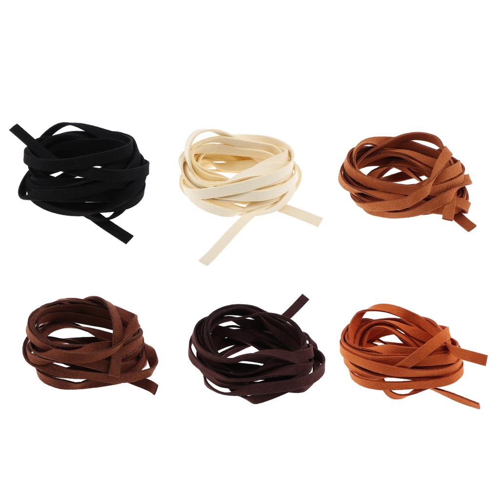 Cordón de Cuero Suave Cuerda de Gamuza Hilo para Trenzar Cordones Manualidades Joyería DIY