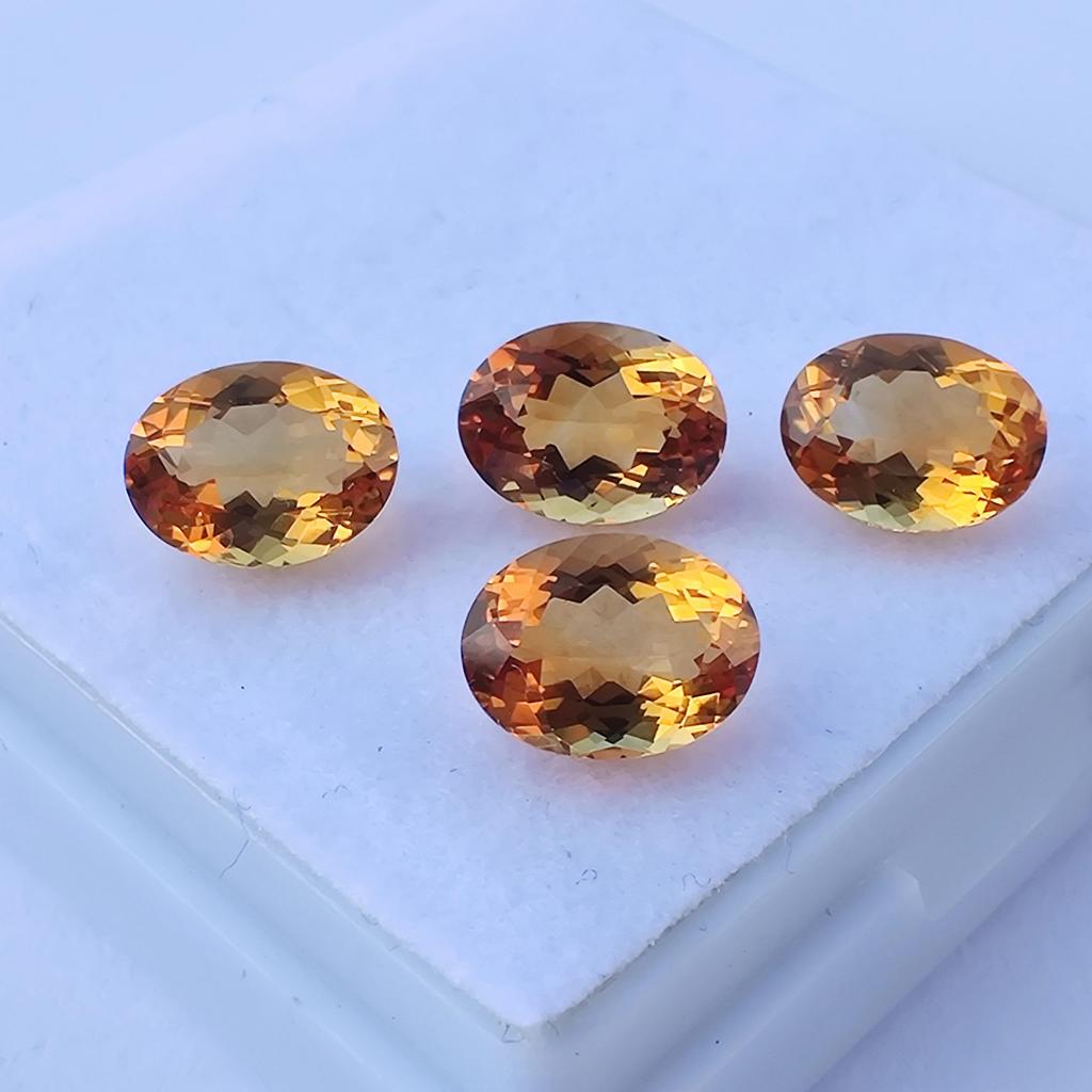 4 Stück Los 6x8 MM Größe Ovale Form Natürlicher Citrin Facettiert Für Ringherstellung Edelstein, 5,50 Karat Citrin Stein.
