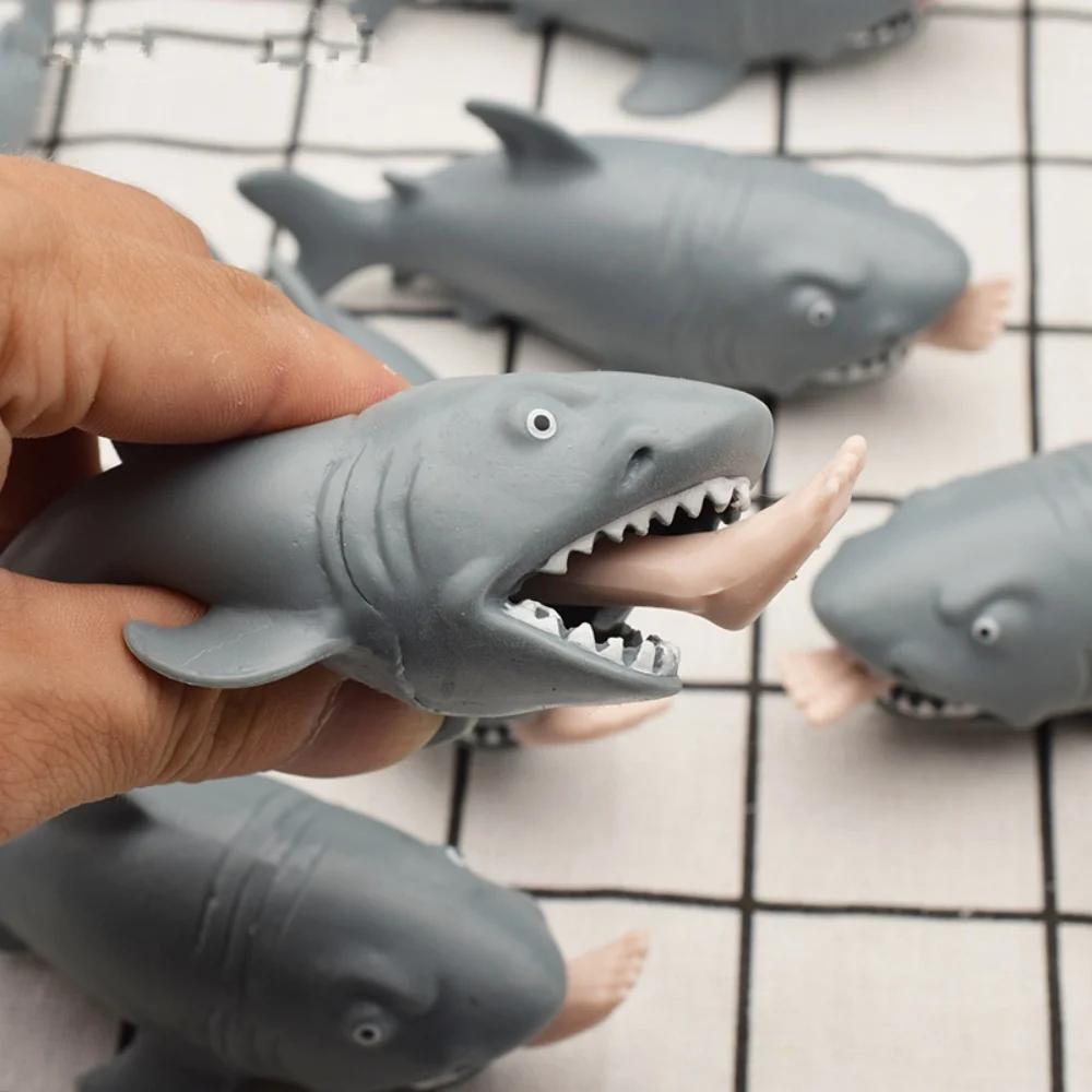 Funny Man Eating Shark Squeezing Novel and Interesting Toys Scary Animals Pranks Humor Easy Stress Relief Stress Resistant Toys