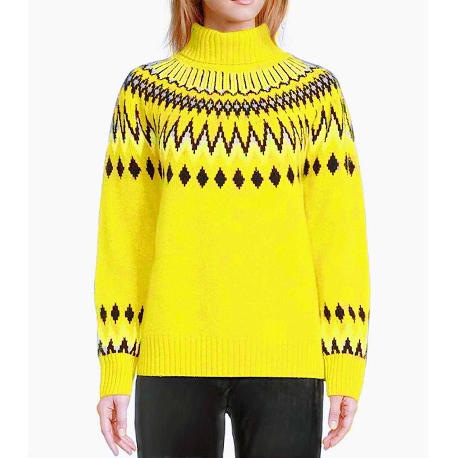 

Женские свитера пуловер вязаный свитер водолазка рубашки с длинным рукавом осенняя мода XL жёлтый