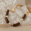 Leopard Print Elegant Pearl Retro Clavicle Necklace For Women