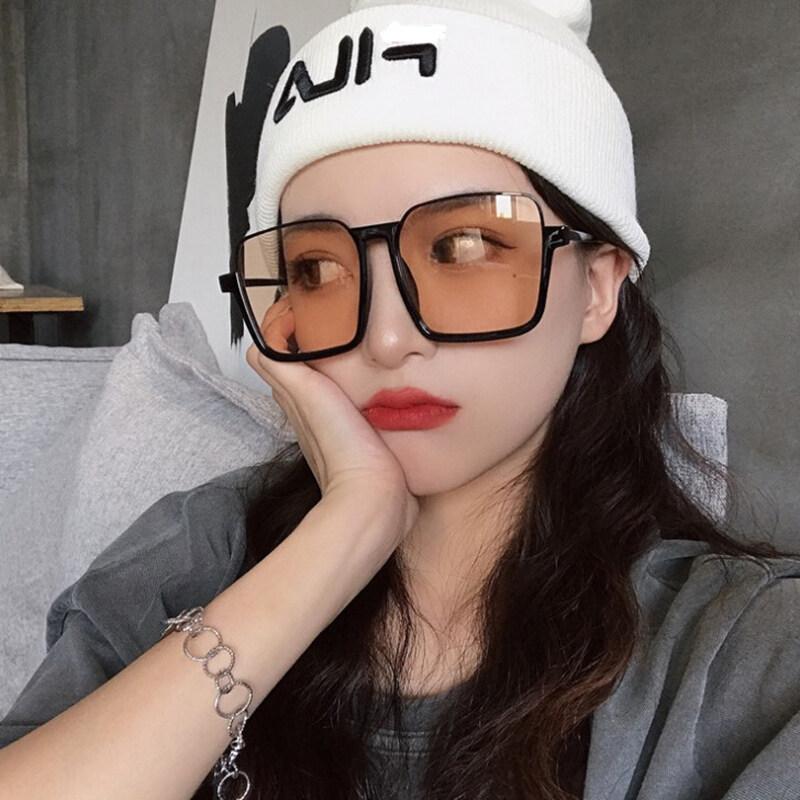 

Мужские солнцезащитные очки в ретро-сетке, красные очки в большой оправе, женские солнцезащитные очки, очки в черной чайной оправе, корейские солнцезащитные очки