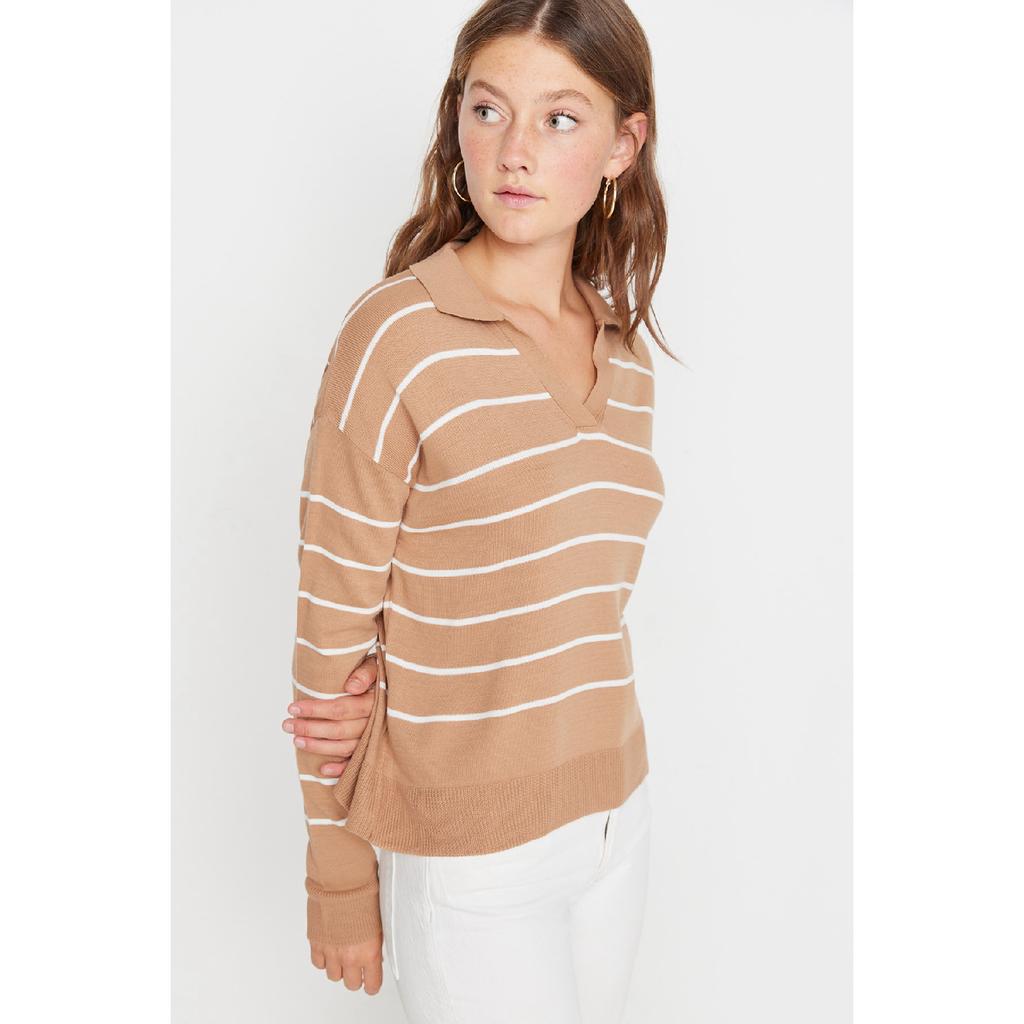 Navy Blue Striped Knitwear Sweater Twoaw22kz0735