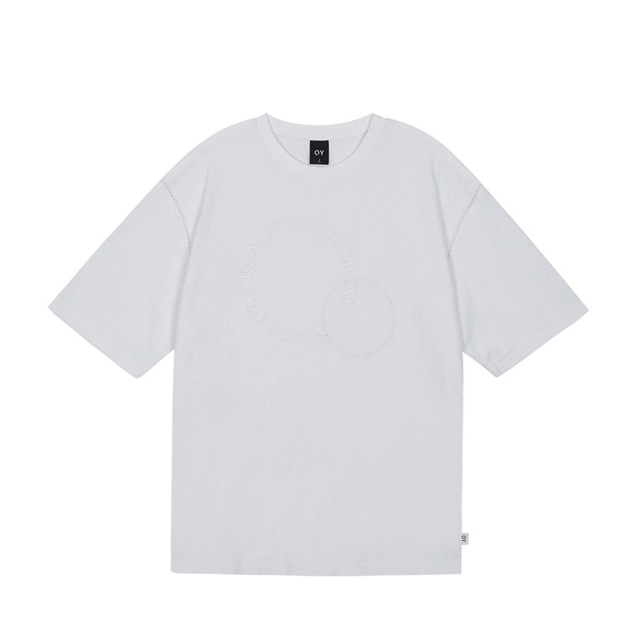 Oy Terry Stitch Round Logo Tee-White White/1Size