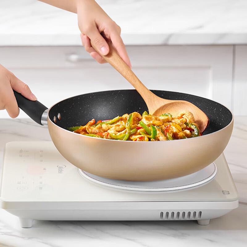 Чугунный вок Midea 28 см для жарки стир-фрай 28cm
