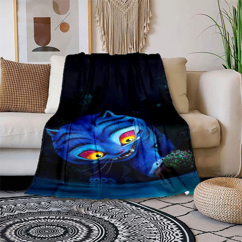 1pc Blue Tiger with Red EyesCartoon Blanket,Portable Throw for Travel , All-Season Cozy Blanket,Ideal Gift for Christmas, BirthdaysPB038