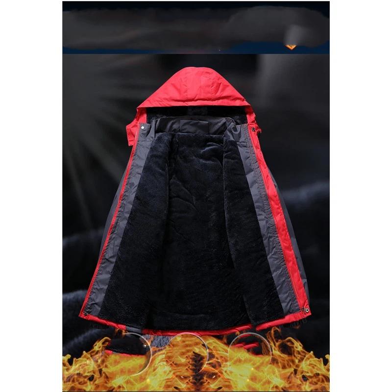 Męska odzież outdoorowa, wiatroodporna, wodoodporna i pluszowo gruba, szturmowa