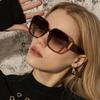 4pcs Sets New Style Square Personalized Sun Glasses Women Outdoor Fashion Sunglasses Retro Mesh Leg Gradient Glasses UV400