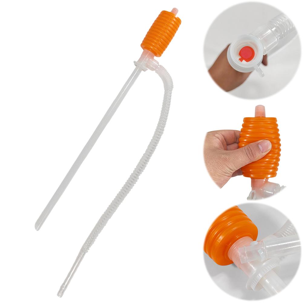 Universal Manual Hand Siphon Pump for Car Truck Fuel Oil Transfer,PVC Hose with Squeeze Bulb, Safe Suction Tool for Water Liquid