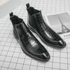 2024 Large-Size European & American Pointed Chelsea Leather Boots for Men - Autumn/Winter