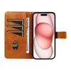 For iPhone 15 Case PU Leather Matte TPU Folio Wallet Phone Cover Geometric Lines
