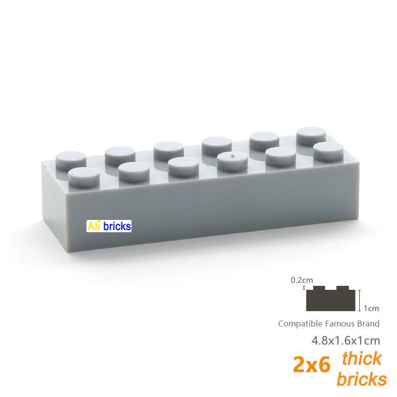 40pcs Bulk Construction Bricks Thick Figures Blocks 2x6 Dots Learning Creativity Dimension Works With Featuring 2456 Plastic Material Toy ideal for