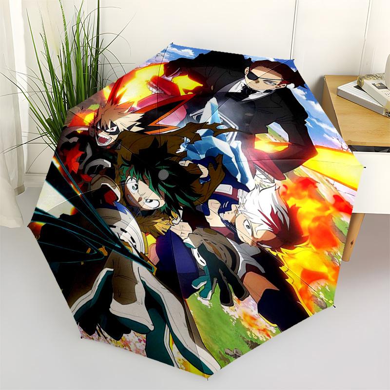 

1pc My Hero Academia Outdoor Umbrella - Automatic Opening/Closing, Collapsible Design with 8-Rib Iron Frame - Perfect Gift for Fans, Travelers, Everyd
