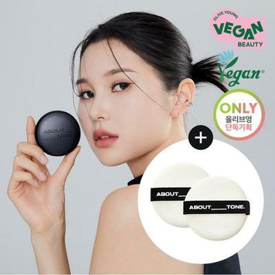 ABOUT_TONE Blur Powder Pact 10g #03 Natural Special Set with Puff