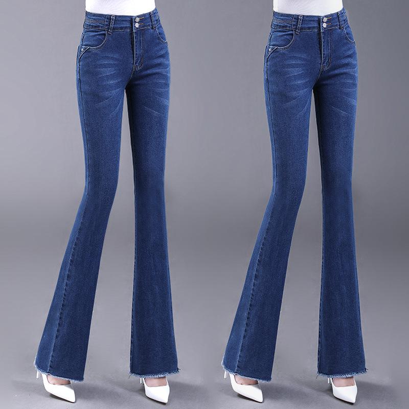 2025 Women's High-Waisted Slimming Flared Jeans - Stylish Spring/Autumn Casual Trousers