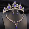 3Pcs Crown Bridal Jewelry Sets for Women Princess Tiaras and necklace earrings Prom Birthday Wedding Tiaras and Crowns Set