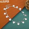925 Sterling Silver Romantic Heart-Shaped Bracelet - Exquisite Gift Jewelry