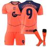 Tieners Kinderen Volwassenen Gepersonaliseerde Naam Voetbaltenues 25/26 Barça 2e Uit #9 Lewandowski Sport Trainingsshirt Set met Sokken
