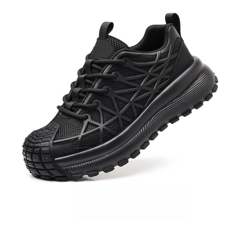 

Fashion Men s White Sneakers 2025 Summer New Mesh Breathable Sports Running Shoes Fashion Lace Up Height Increase Non Slip Casual Shoes 38 чёрный