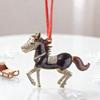Pony Vánoční ozdoba Kamínková Zvěrokruh Kůň Přívěsek pro Dekoraci Stromku Třpytivý Sváteční Přívěsek Kůň pro Štěstí Tématická Dekorace