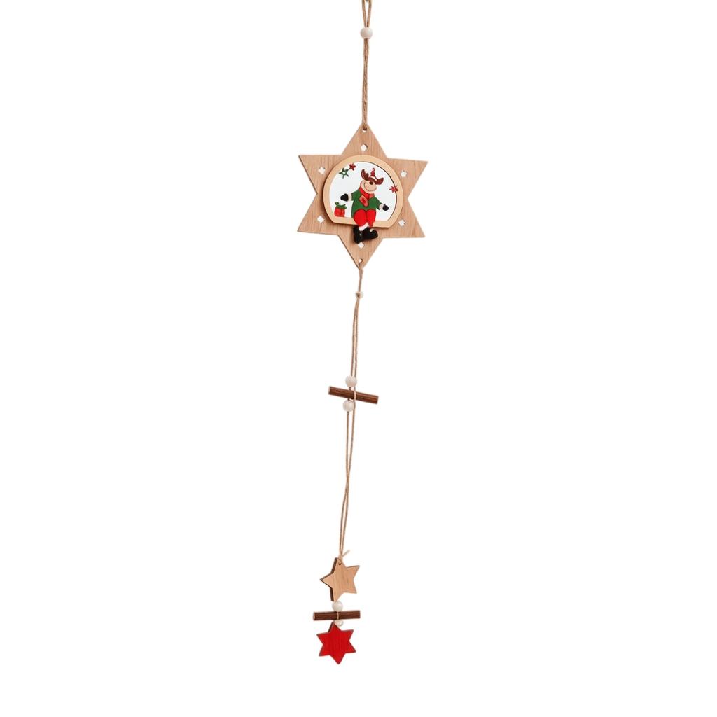 Christmas Wooden Hanging Ornament 3D Hollow-Out Design for Christmas Tree and Home Holiday Decor