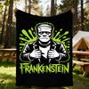 1pc Frankenstein Horror All-Season Comfort, Outdoor Flannel Blanket - Soft, Warm & Cozy for Naps, Camping & Travel 099