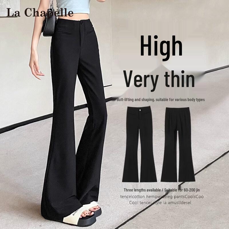 La Chapelle Women s High-Waist Micro-Flare Suit Pants