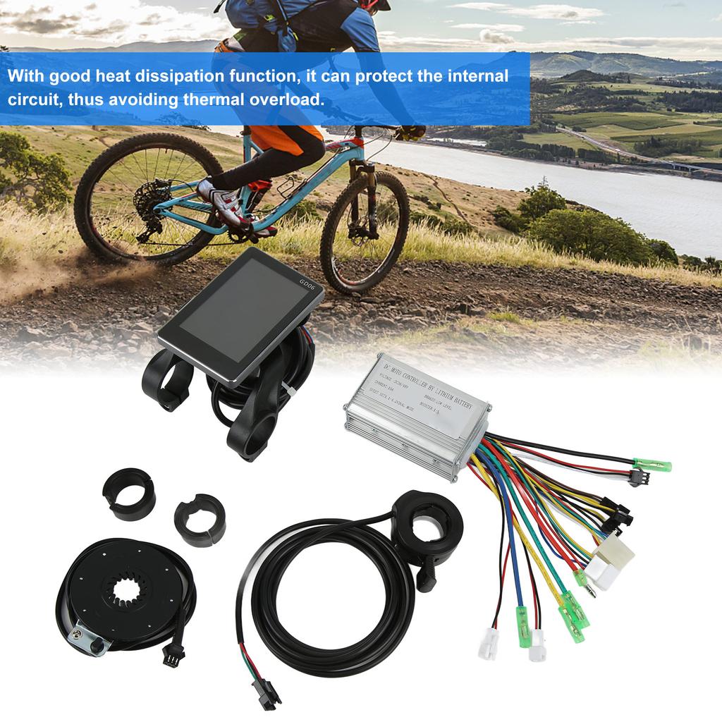 36V 48V Brushless Motor Controller GD01 LCD Display 130X Thumb Throttle 8C Power Assist Sensor Kit for Electric Bike 500W Motor