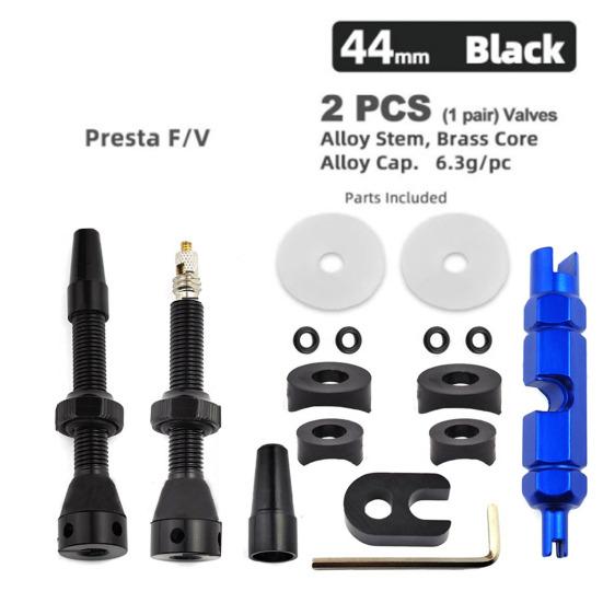 1 Set Tubeless Valve Kit with Wrench CNC Machined Super Light Metal Stem And Caps Replacement 44/60mm MTB