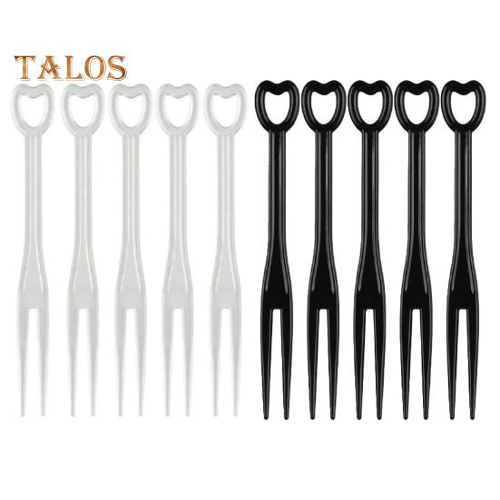 100Pcs/Set Cake Fork Lightweight Anti-wear 2 Colors Attractive Practical Food-grade Fruit Fork for Gifts