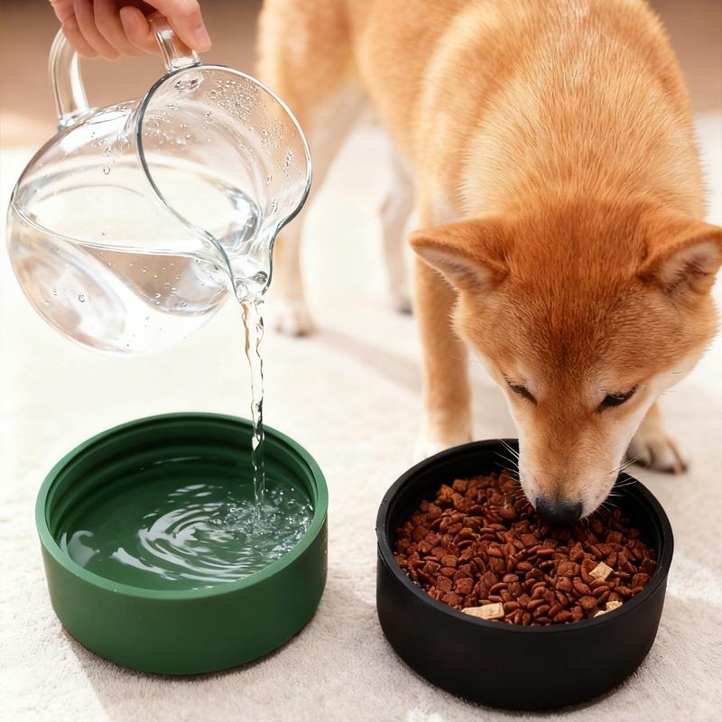 Haustierfutterspender - Lebensmittelechte Silikon-Hundenapf - Hundenapf - Kippsicheres und rutschfestes Design - Zum Trinken und Füttern - Hundefutternapf