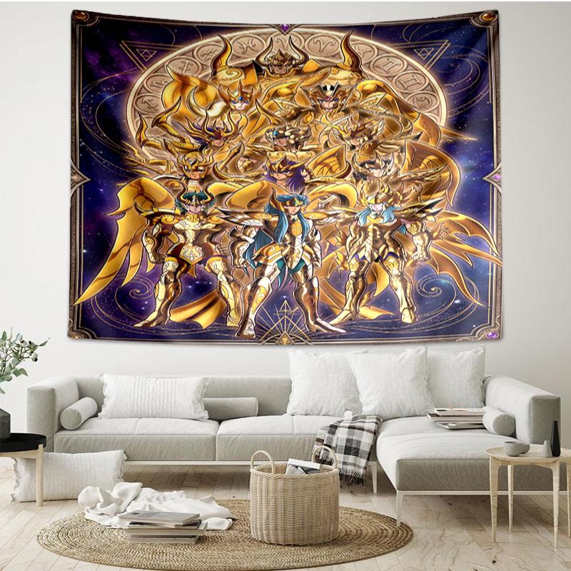 Saint Seiya Print Tapestry - Portable Wall Decor Cloth, for Home, Dorm, Travel, Bedroom, Living Room - Ideal Birthday Housewarming Gift