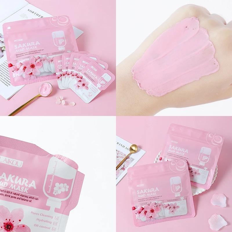 LAIKOU Sakura Mud Mask Cleansing Whitening Moisturizing Oil-Control Anti-Aging Clay Mask/Facial Skin Care