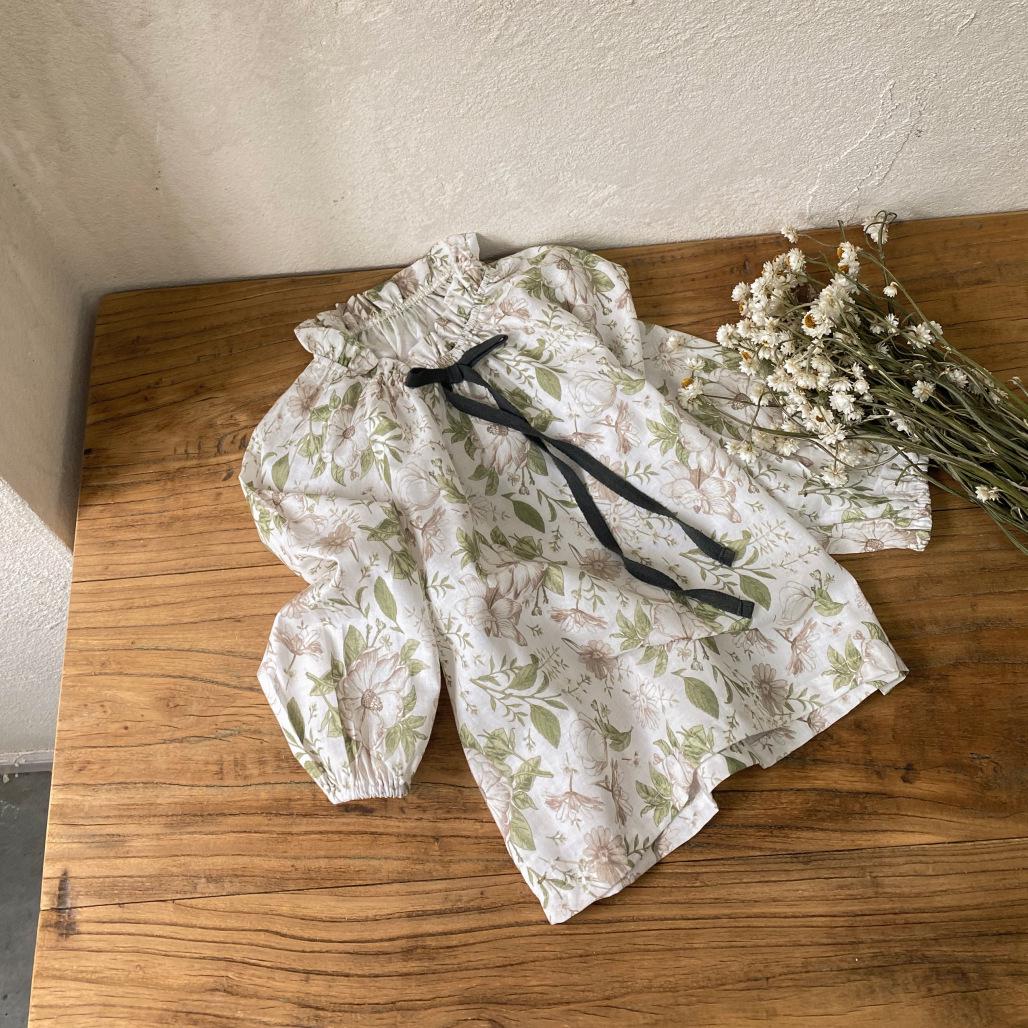 

Autumn Vintage Girls Double Layer Sling Dress Overalls 110 cm