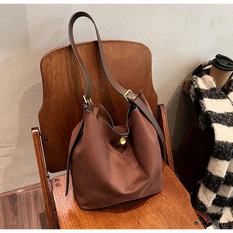 

Осенне-зимняя высококачественная замшевая сумка-тоут большой вместимости, женская сумка через плечо большой вместимости для поездок на работу, сумка-мессенджер