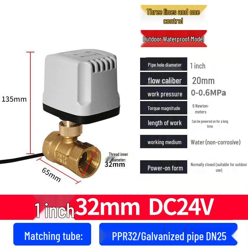 220V DN15 Měděný závitový elektrický kulový ventil pro regulaci vody