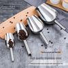 Stainless Steel Multipurpose Scoop with Extended Hanging Handle for Ice, Rice, Dried Fruit, Candy, and Flour.
