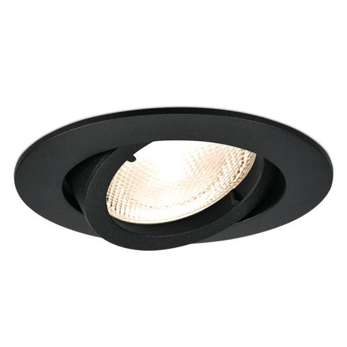 Support de spot rond noir orientable GU10/GU5.3 IP20