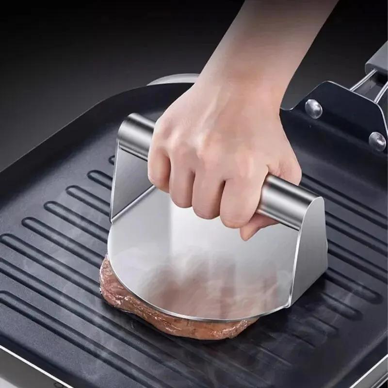1pc Stainless Steel Hamburger Press - Meat Press for Meat Pie/Hamburger Making, Kitchen Gadgets and Cooking Accessories