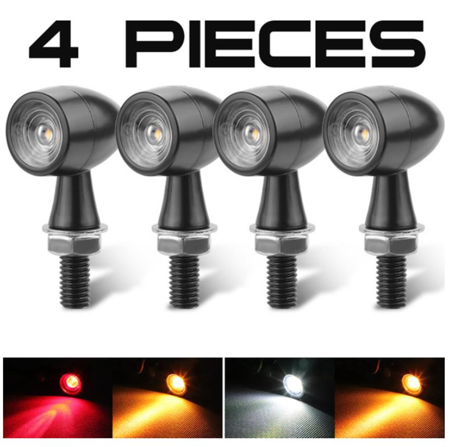 4 Pcs Motorcycle Dirt Bike Scooter LED Turn Signal Brake Light DRL Flashing Lamp