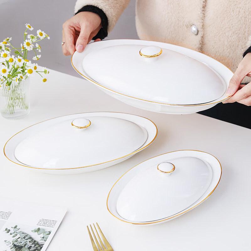Ceramic Oval Steamed Fish Platter