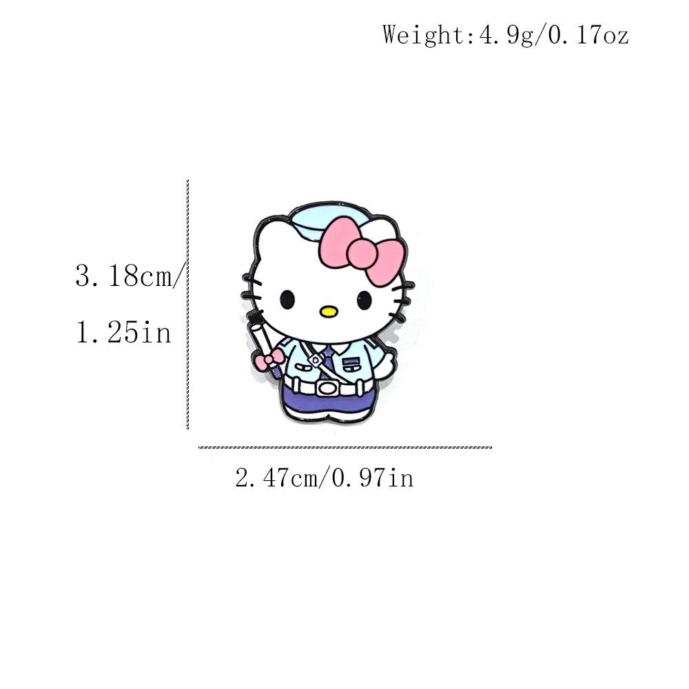 Cute KT Cat Brooch: Cartoon Metal Badge & Alloy Pin with Drip Glaze