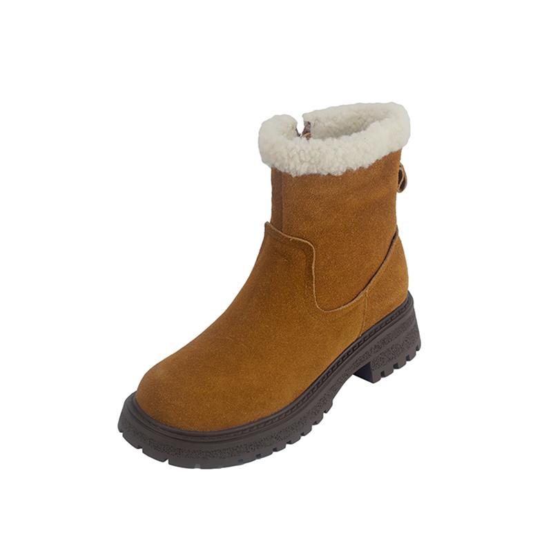 

Meotina/женские ботильоны из натуральной кожи, зимние сапоги на меху на платформе с круглым носком и молнией, женская обувь, зимняя обувь 40 34 коричневый