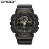 New Sanda Top Brand Men Outdoor Sports Electronic Lady Military Watches Ms Waterproof Alarm Dual Display Wristwatch Relogio