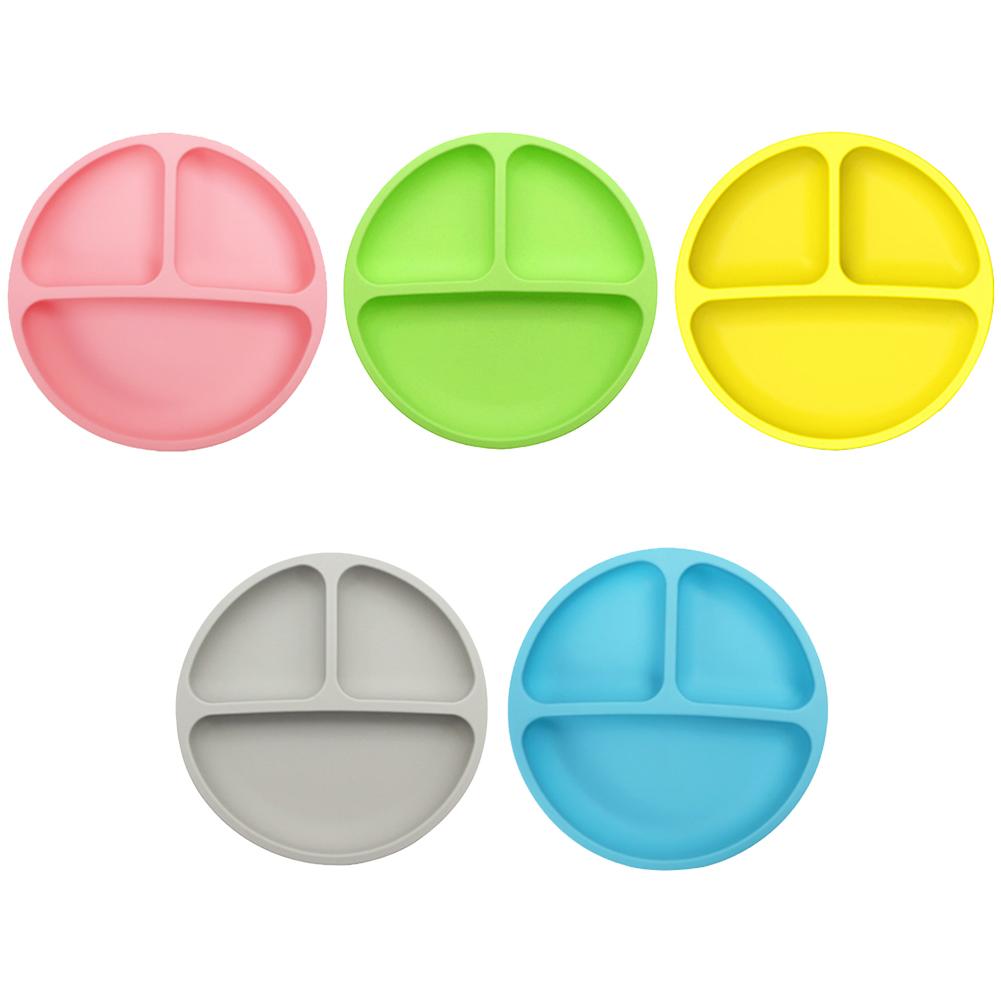 Cute Baby Infant Dining Plate Anti Slip Toddle Training Sucker Dishes Tableware