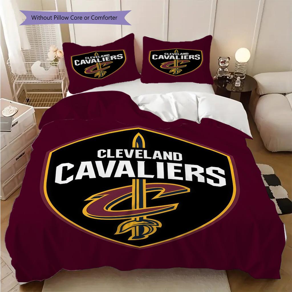 Cleveland Cavaliers Team Spirit Three-piece set(1 * duvet cover + 2 * pillowcase, without core) Duvet cover and pillowcase Christmas birthday gift