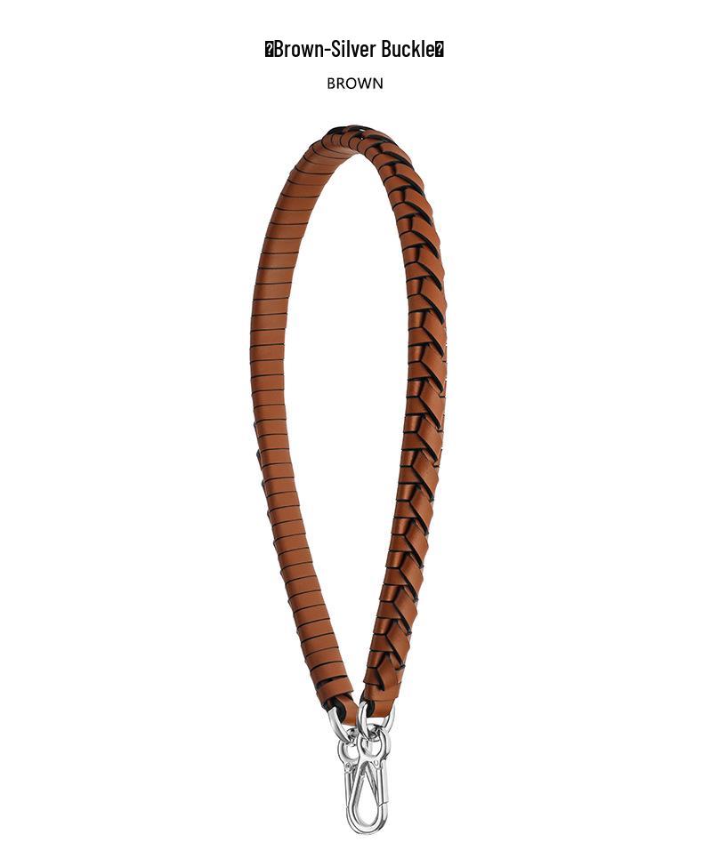 Ma Huang Shi E-40 Cowhide Bucket Bag with Adjustable Woven Shoulder Strap