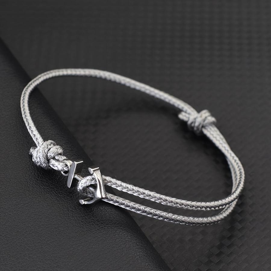 Bracelet Ancre Mode Homme Corde 2mm Tressé à la Main Nautique Réglable Bracelet pour Couples Étudiant Bijoux Cadeau Pulseira