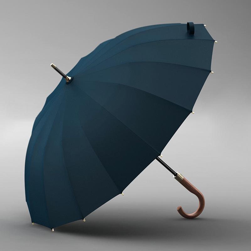 OLYCAT 16-Rib Men's Windproof Business Umbrella, Automatic Straight Handle, Reinforced & Enlarged Design.